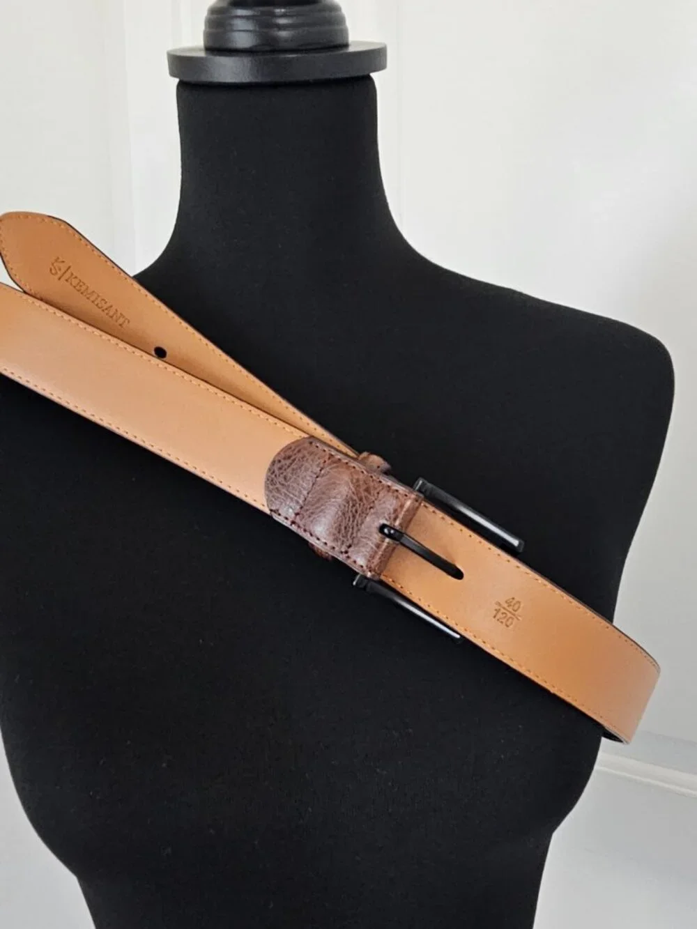 KERMISANT Men Business Leather Belt Classic design size 40/120